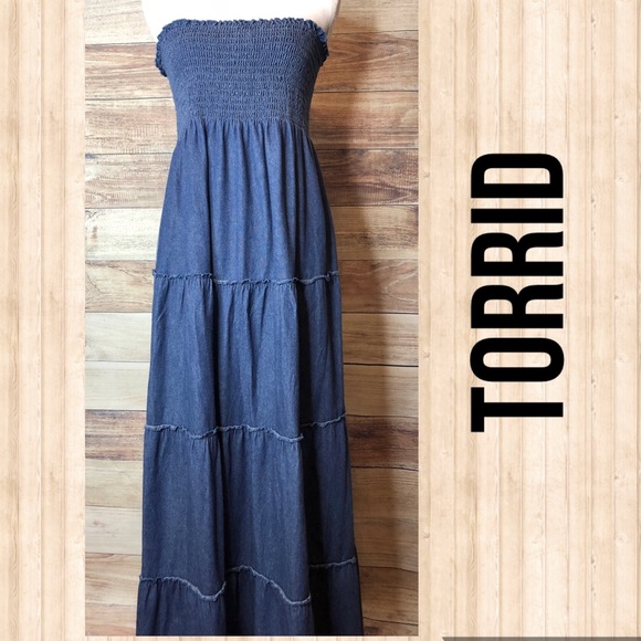 torrid Dresses & Skirts - Torrid Denim Maxi Dress Size 2x